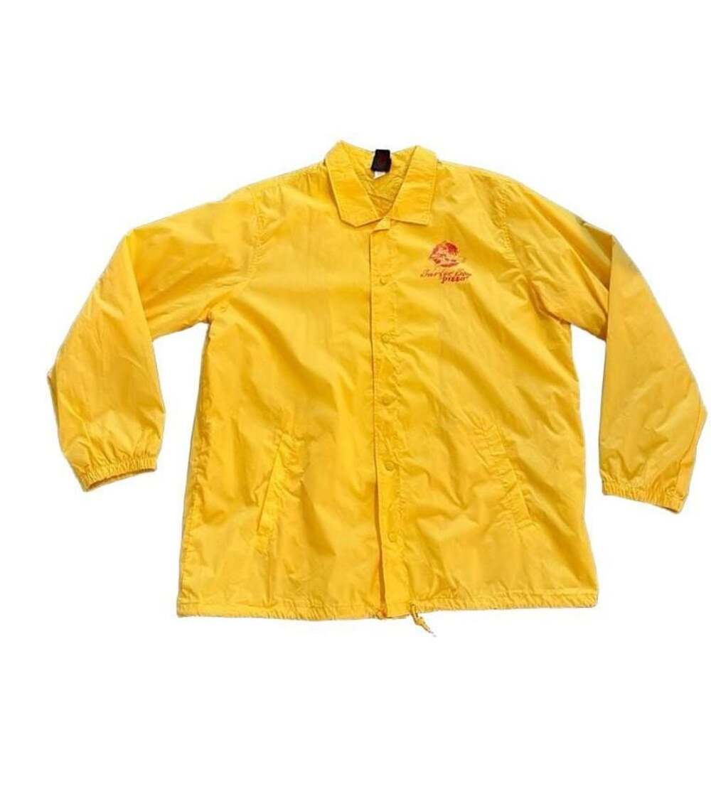 Our Universe Stranger Things Surfer Boy Pizza Coach's Jacket Size 3X Yellow